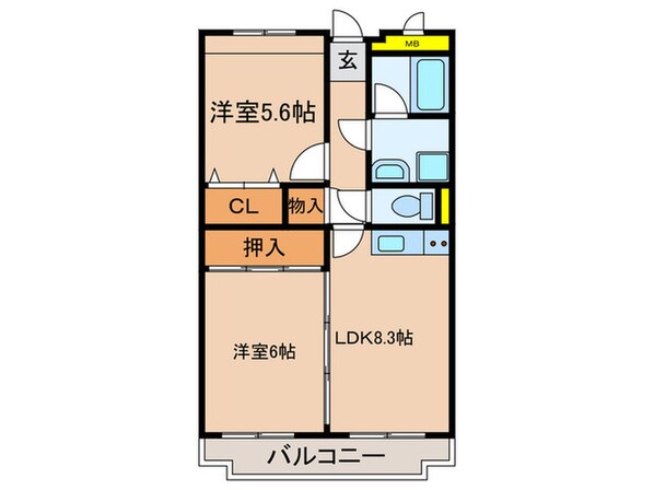 タウンサイドロ－ズの物件間取画像